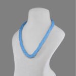 Blue Topaz (Dyed) Beads Necklace Mala (10 Line Sky Blue Colour)
