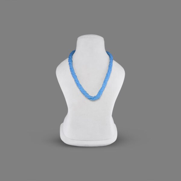 Natural Blue Topaz (Dyed) Beads Necklace Mala (10 Line Sky Blue Colors)