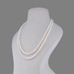 Freshwater Pearl Beads Necklace Mala (2 Line White Colour)