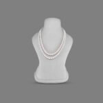 Natural Pearl Beads Necklace Mala (2 Line White Colours)