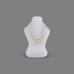 Natural Pearl Beads Necklace Mala (3 Line White Colours)