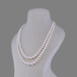 Freshwater Pearl Beads Necklace Mala ( 2 Line White Colour)