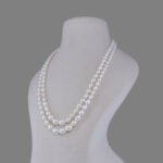 Freshwater Pearl Beads Necklace Mala ( 2 Line White Colour)