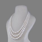 Freshwater Pearl Beads Necklace Mala ( 3 Line White Colour)