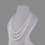 Freshwater Pearl Beads Necklace Mala ( 3 Line White Colour)