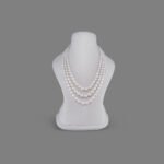 Natural Pearl Beads Necklace Mala ( 3 Line White Colours)