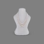 Natural Pearl Beads Necklace Mala ( 3 Line White Colours)