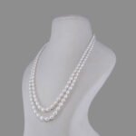 Freshwater Pearl Beads Necklace Mala ( 2 Line White Colour)
