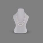 Natural Pearl Beads Necklace Mala ( 2 Line White Colours)