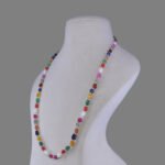 Natural Navratana Melon Beads Necklace Mala (Multi Mix Colour)