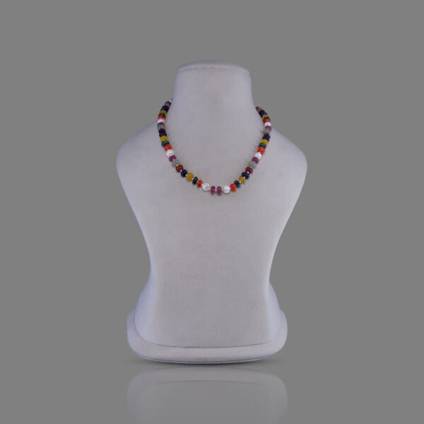 Natural Navratana Beads Necklace Mala (Multi Mix Colors)