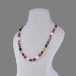 Natural Navratana Melon Beads Necklace Mala (Multi Mix Colour)