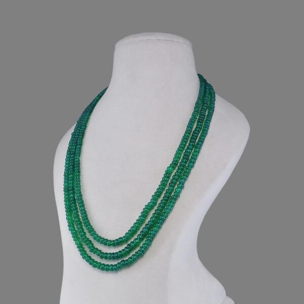 Natural Onyx Beads Necklace Mala (Green Colour)
