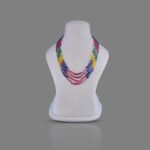Natural Emerald, Blue & Yellow Sapphire, Ruby 4 Line Beads Necklace Mala
