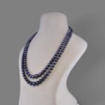 Freshwater Pearl Beads Necklace Mala ( 2 Line Black Colour)