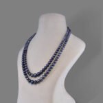 Freshwater Pearl Beads Necklace Mala ( 2 Line Black Colour)