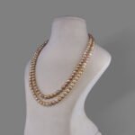 Freshwater Pearl Beads Necklace Mala ( 2 Line Yellow Mixed Colour )
