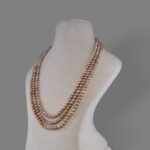 Freshwater Pearl Beads Necklace Mala ( 3 Line Yellow Mixed Colour)