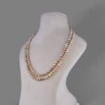Freshwater Pearl Beads Necklace Mala ( 2 Line Yellow Mixed Colour)
