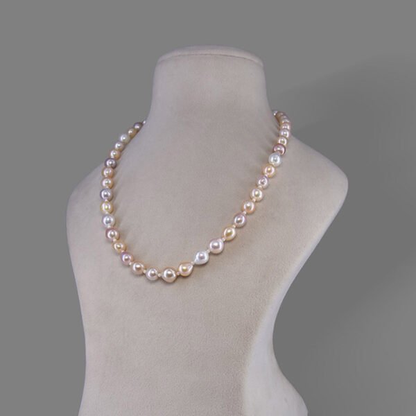 Freshwater Pearl Beads Necklace Mala ( Peach Colour)