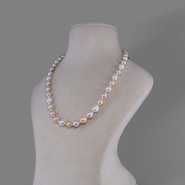 Freshwater Pearl Beads Necklace Mala ( Peach Colour)