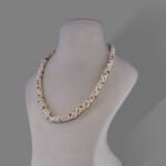 Natural Precious Mixed Stone &  Pearl Beads Necklace Mala ( 5 Line Pink & Mixed Colour)