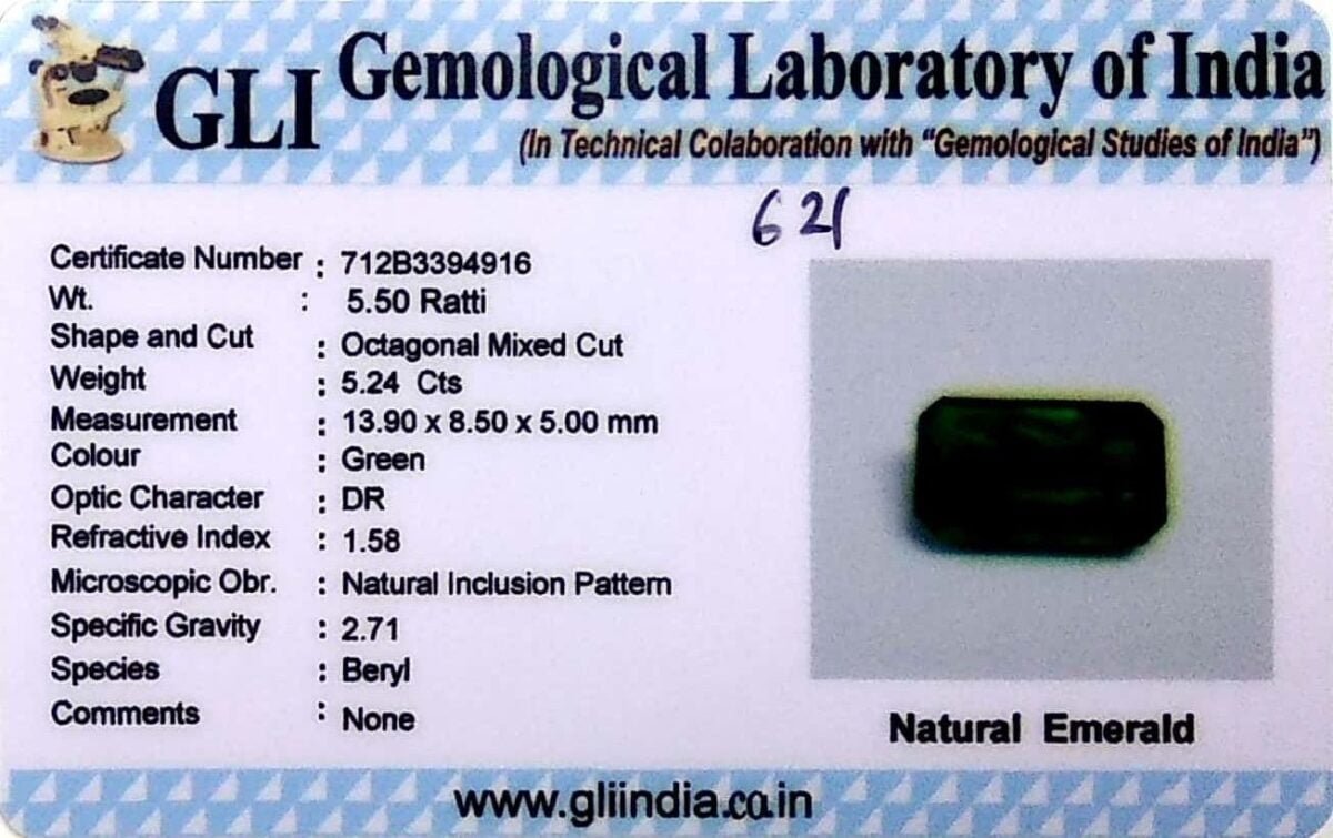 5.24 Carats Emerald ( 5.82 Ratti Panna ) - Image 3