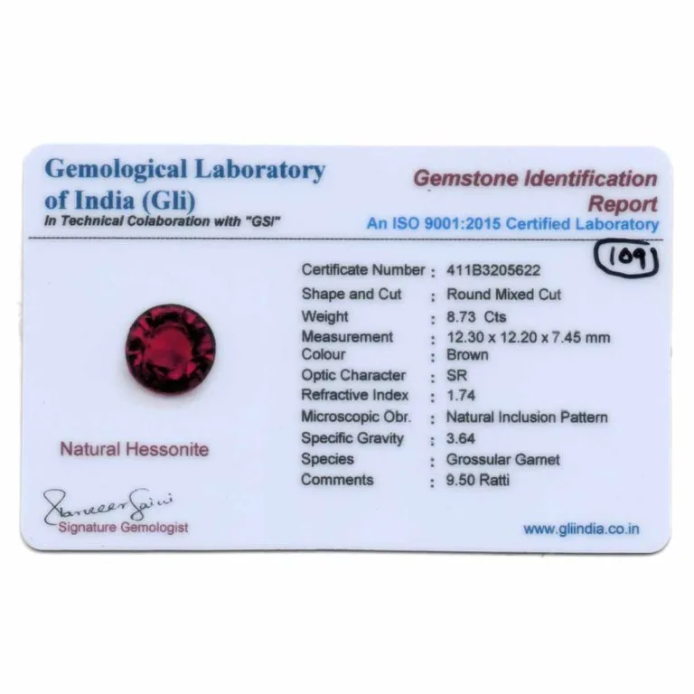 8.73 Carats Hessonite Garnet ( 9.7 Ratti Gomed ) - Image 3