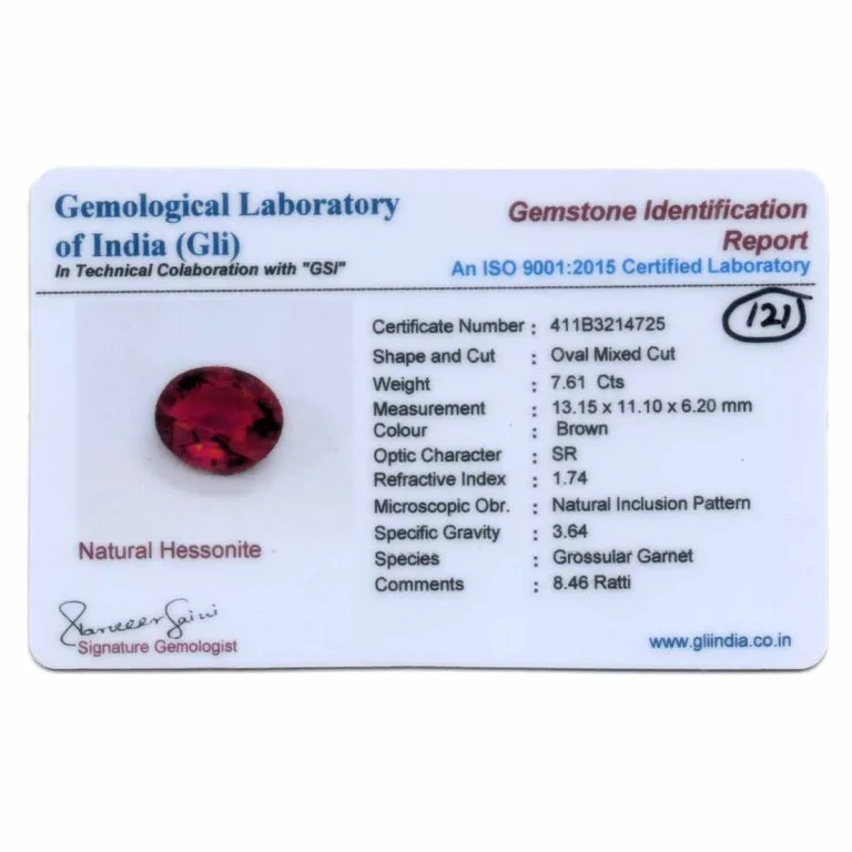 7.61 Carats Hessonite Garnet ( 8.46 Ratti Gomed ) - Image 4