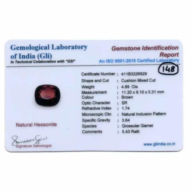 4.89 Carats Hessonite Garnet ( 5.43 Ratti Gomed ) - Image 3