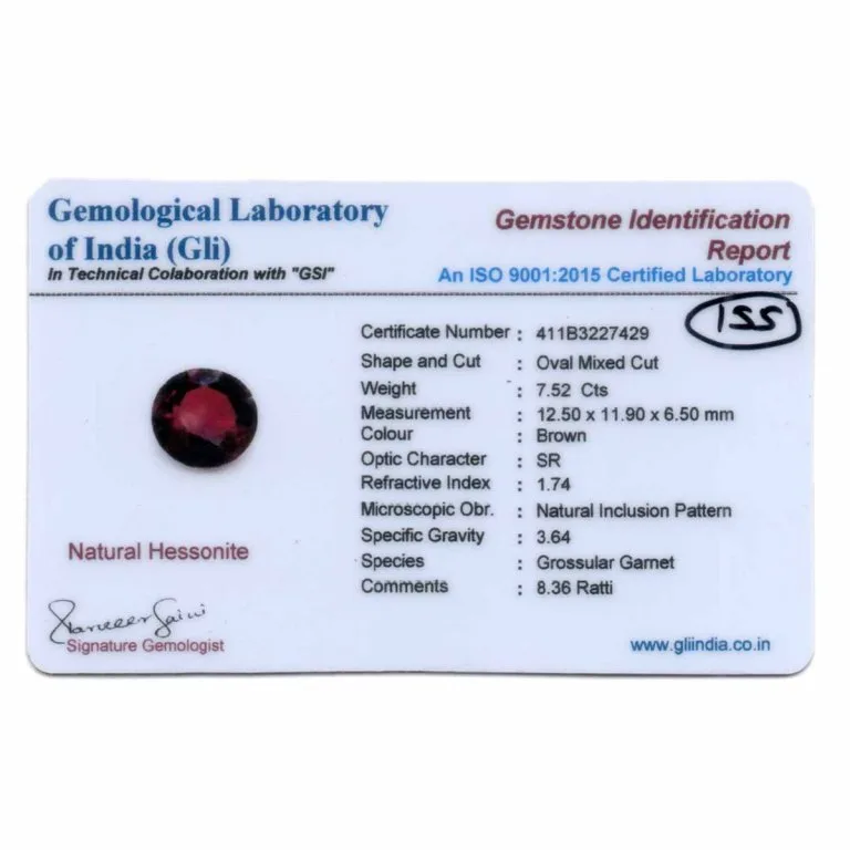 7.52 Carats Hessonite Garnet ( 8.36 Ratti Gomed ) - Image 3