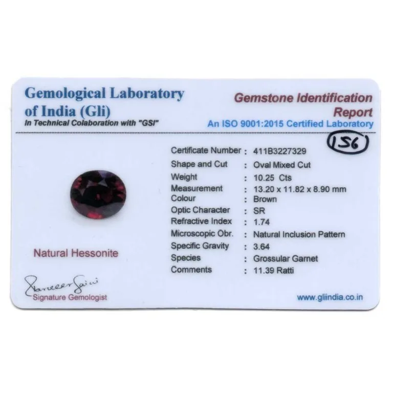 10.25 Carats Hessonite Garnet ( 11.39 Ratti Gomed ) - Image 3
