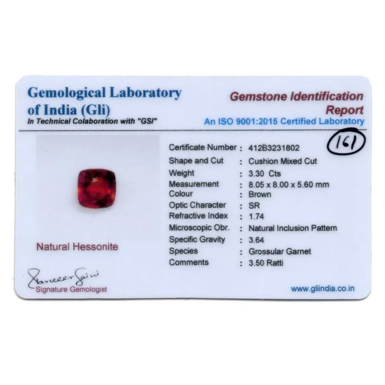 3.3 Carats Hessonite Garnet ( 3.67 Ratti Gomed ) - Image 3