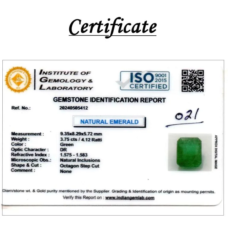 3.75 Carats Emerald ( 4.12 Ratti Panna ) - Image 3