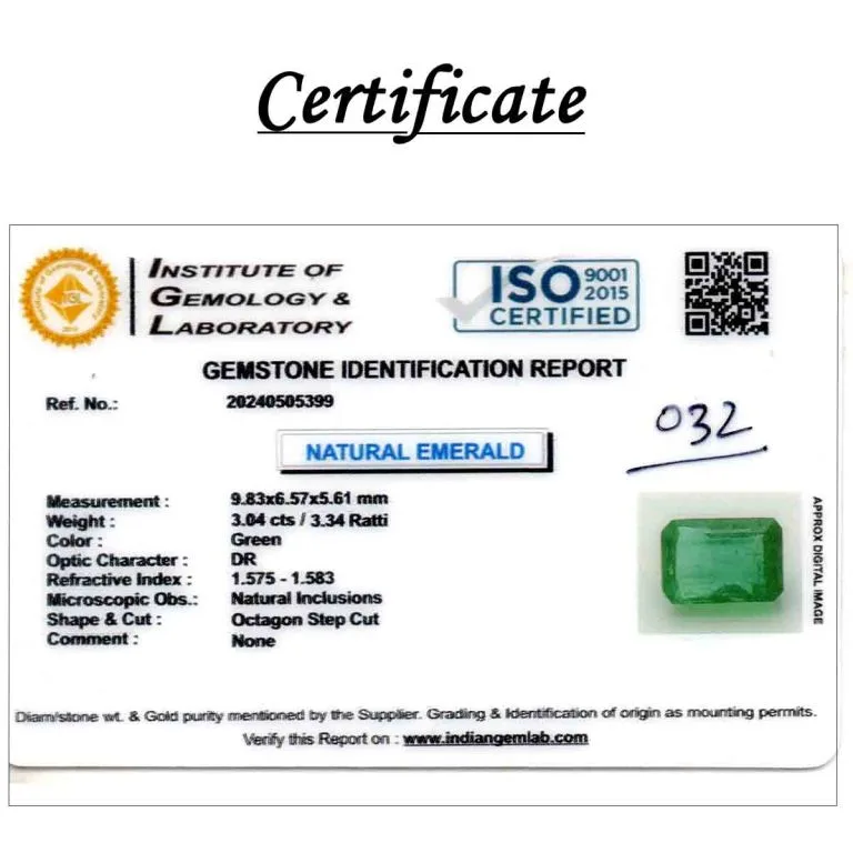 3.04 Carats Emerald ( 3.34 Ratti Panna ) - Image 3