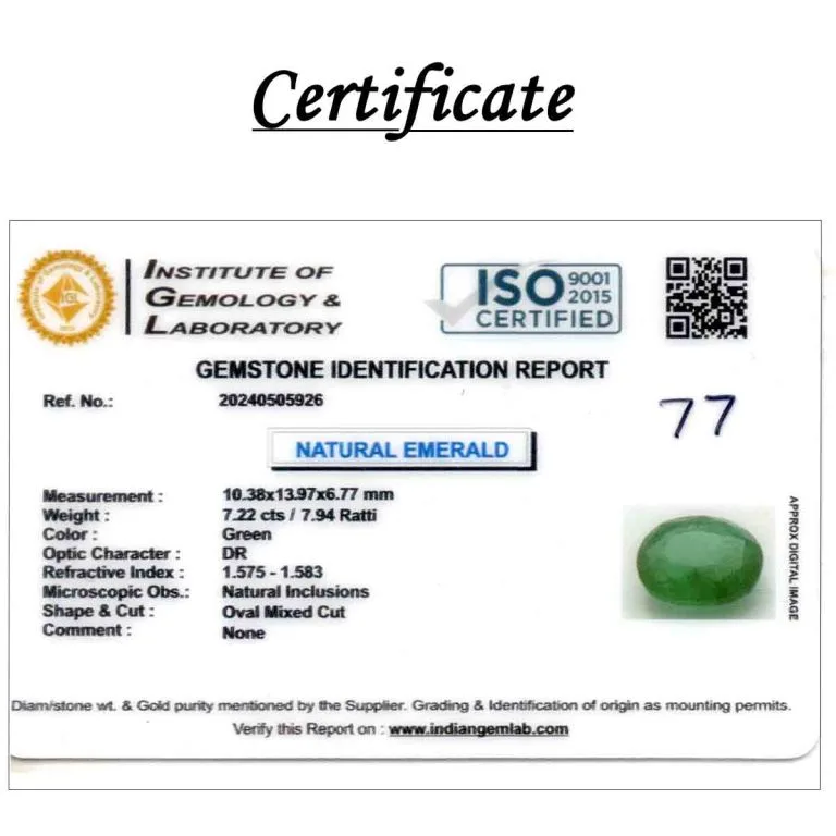7.22 Carats Emerald ( 7.94 Ratti Panna ) - Image 3