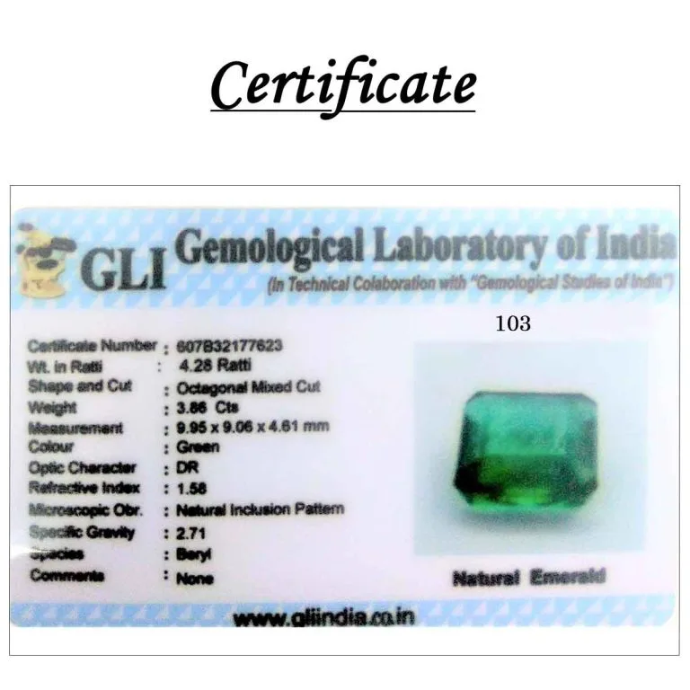 3.86 Carats Emerald ( 4.28 Ratti Panna ) - Image 3