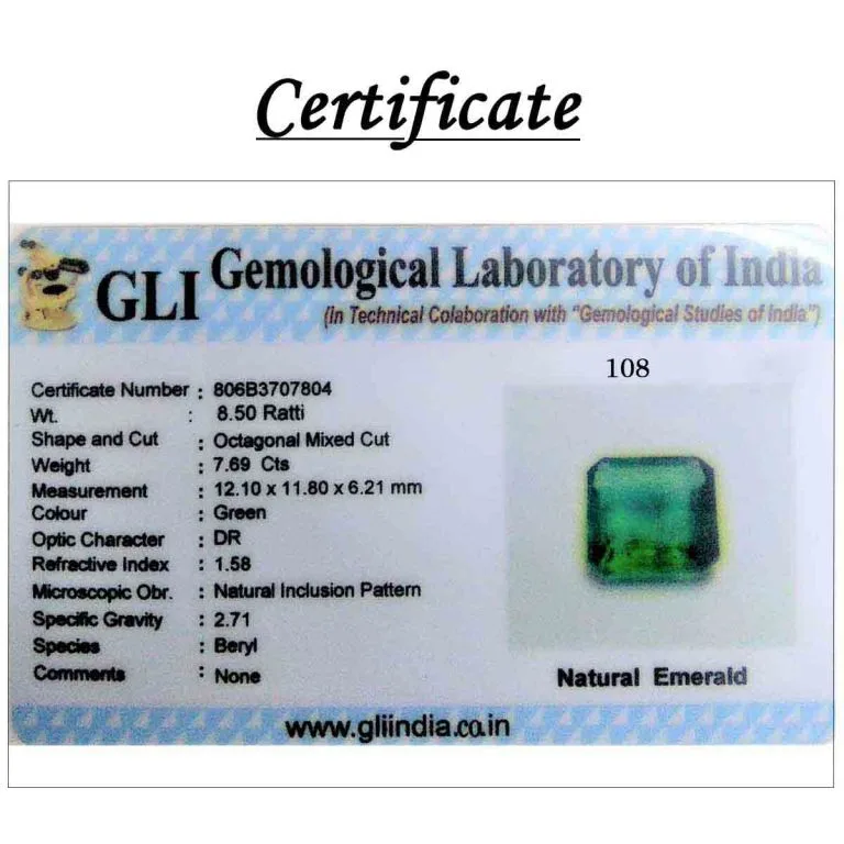7.69 Carats Emerald ( 8.5 Ratti Panna ) - Image 3