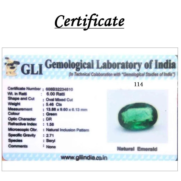5.46 Carats Emerald ( 6 Ratti Panna ) - Image 3