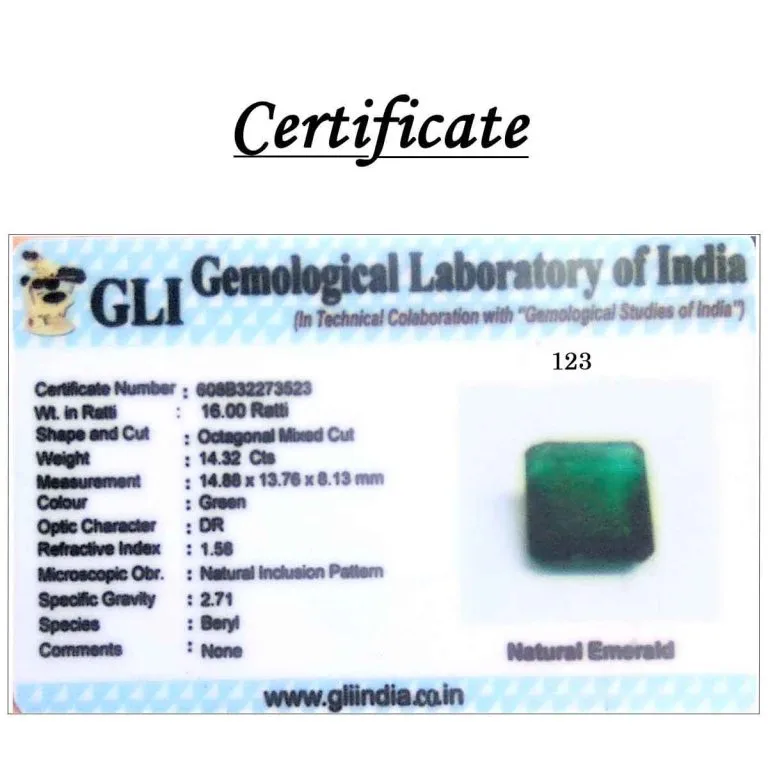 14.32 Carats Emerald ( 16 Ratti Panna ) - Image 3