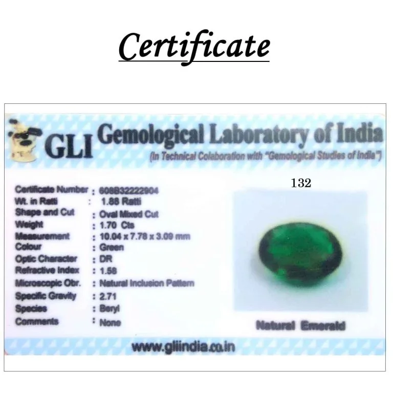 1.7 Carats Emerald ( 1.88 Ratti Panna ) - Image 3