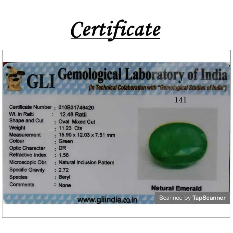 11.23 Carats Emerald ( 12.48 Ratti Panna ) - Image 3