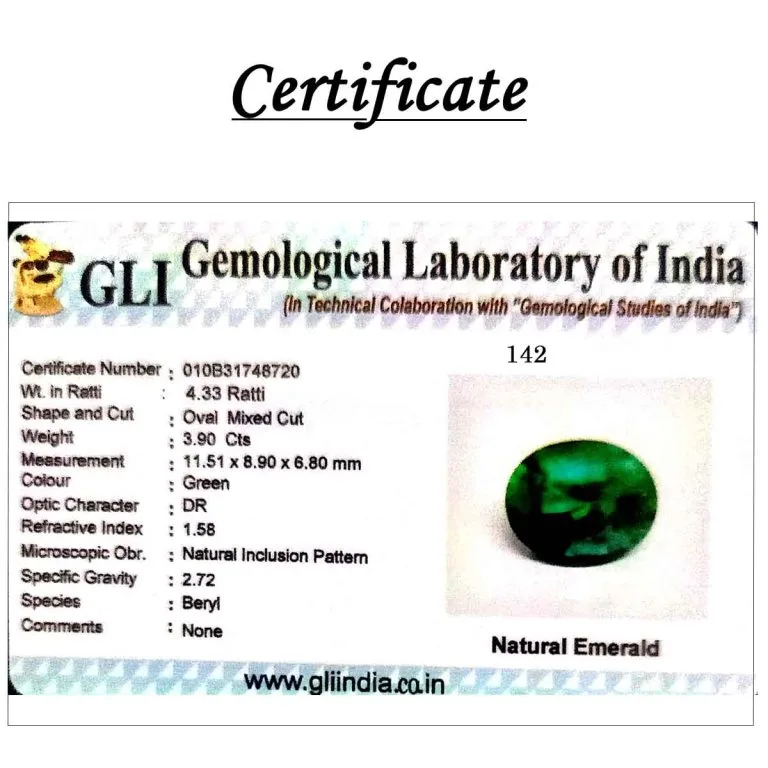 3.9 Carats Emerald ( 4.33 Ratti Panna ) - Image 3