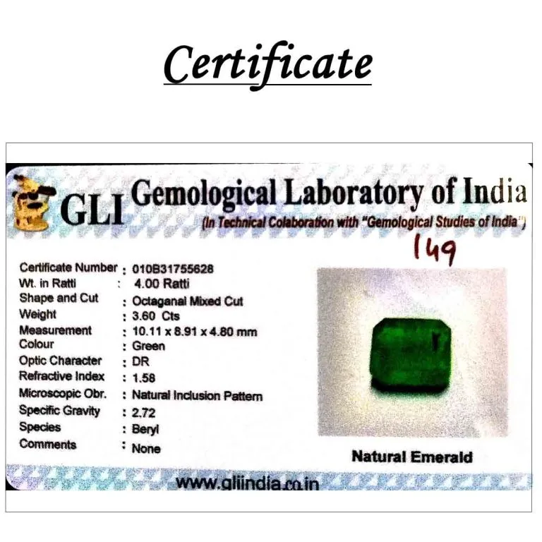 3.6 Carats Emerald ( 4 Ratti Panna ) - Image 3