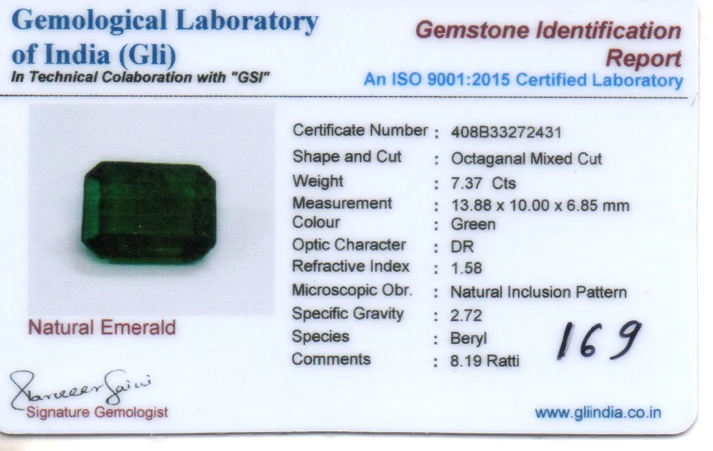 7.37 Carats Emerald ( 8.19 Ratti Panna ) - Image 3