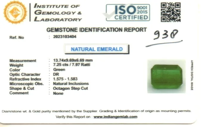 7.25 Carats Emerald ( 7.97 Ratti Panna ) - Image 3