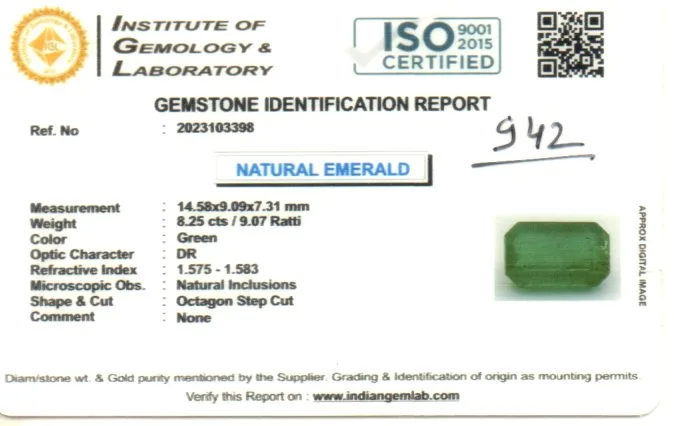 8.25 Carats Emerald ( 9.07 Ratti Panna ) - Image 3