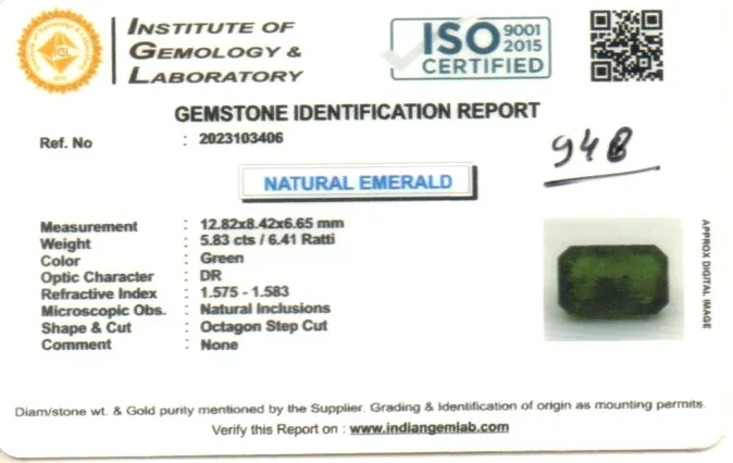 5.83 Carats Emerald ( 6.41 Ratti Panna ) - Image 3
