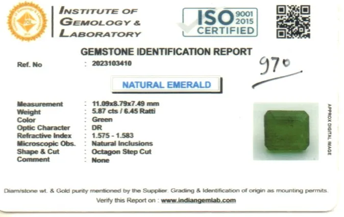 5.87 Carats Emerald ( 6.45 Ratti Panna ) - Image 3