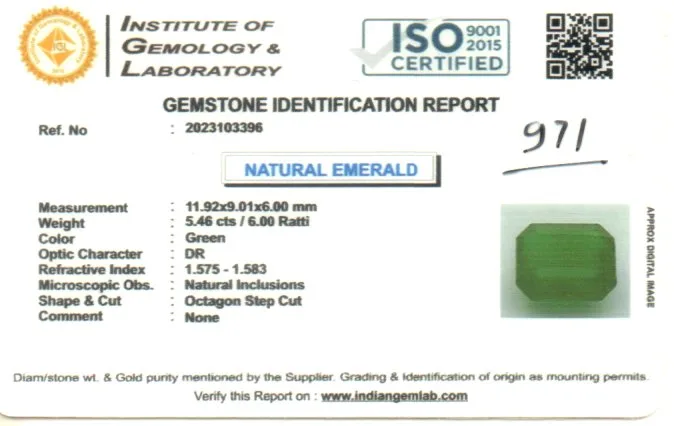 5.46 Carats Emerald ( 6 Ratti Panna ) - Image 3